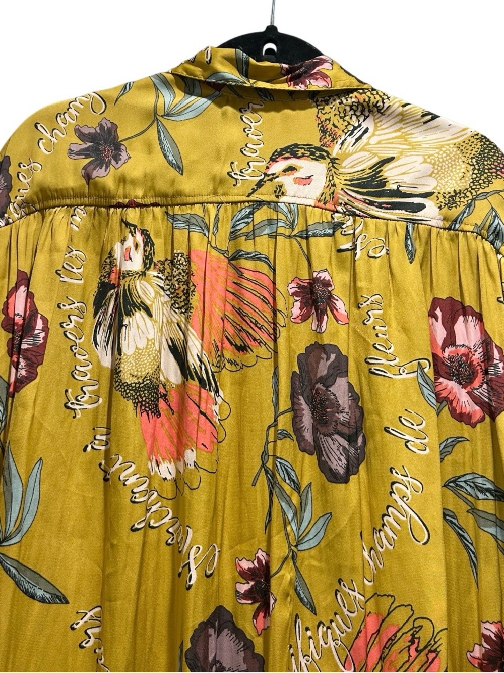 Free People Champs de Fleurs Silky Nights Button-down Tunic Top Floral Sz L - Picture 9 of 15